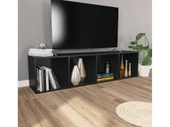 Pieter Estantería libros/mueble TV contrachapada negro 36x30x143 cm