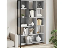 Épinay-sur-Seine Estantería madera de ingeniería gris Sonoma 102x28x172 cm