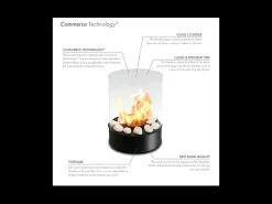 Planika - Chimenea de bioetanol de sobremesa Chantico Glassfire Chimenea de bioetanol portátil con tecnología Commerce, vidrio cilíndrico