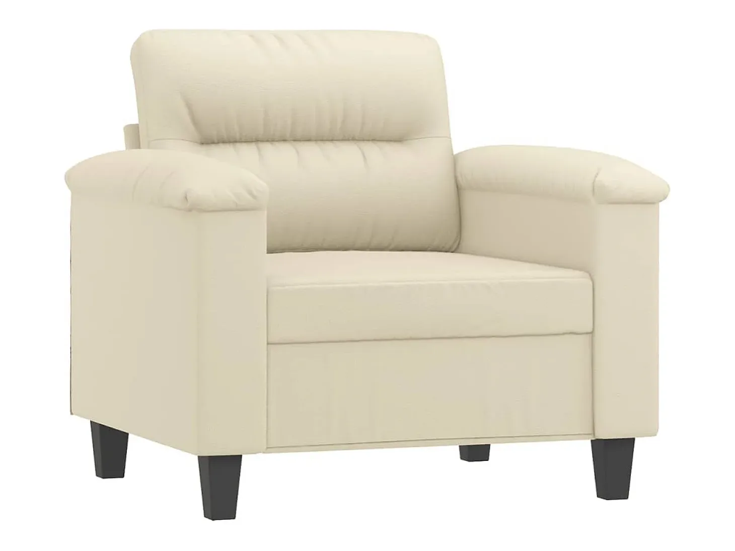 Poltrona com apoio de pés couro artificial 60 cm cor creme