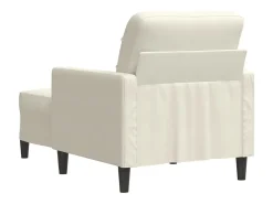Poltrona com apoio de pés 60 cm veludo cor creme