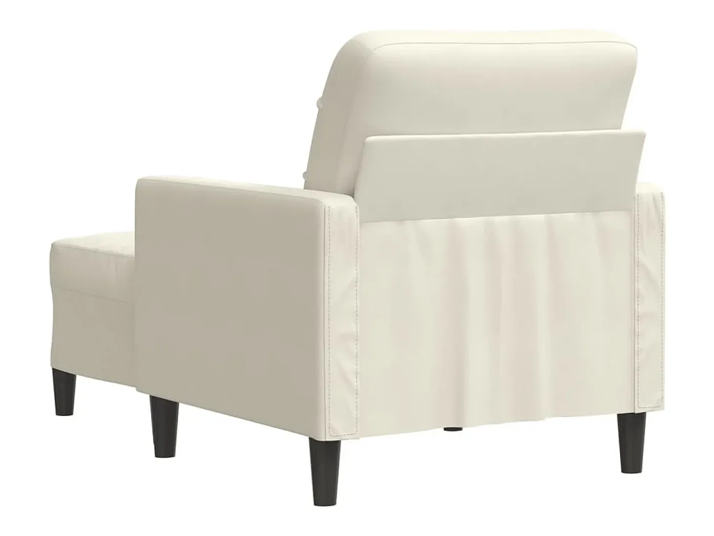 Poltrona com apoio de pés 60 cm veludo cor creme