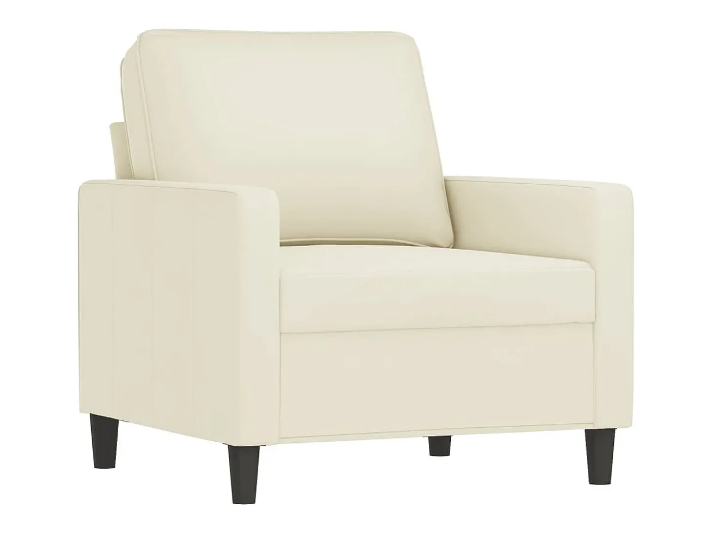 Poltrona com apoio de pés 60 cm veludo cor creme