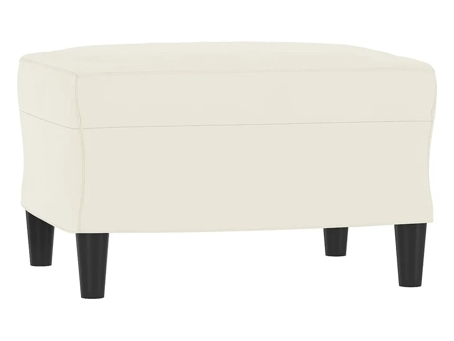 Poltrona com apoio de pés 60 cm veludo cor creme
