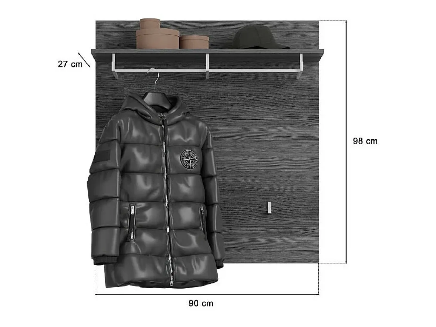Porta abrigos SCOTT – Diseño moderno con estante integrado