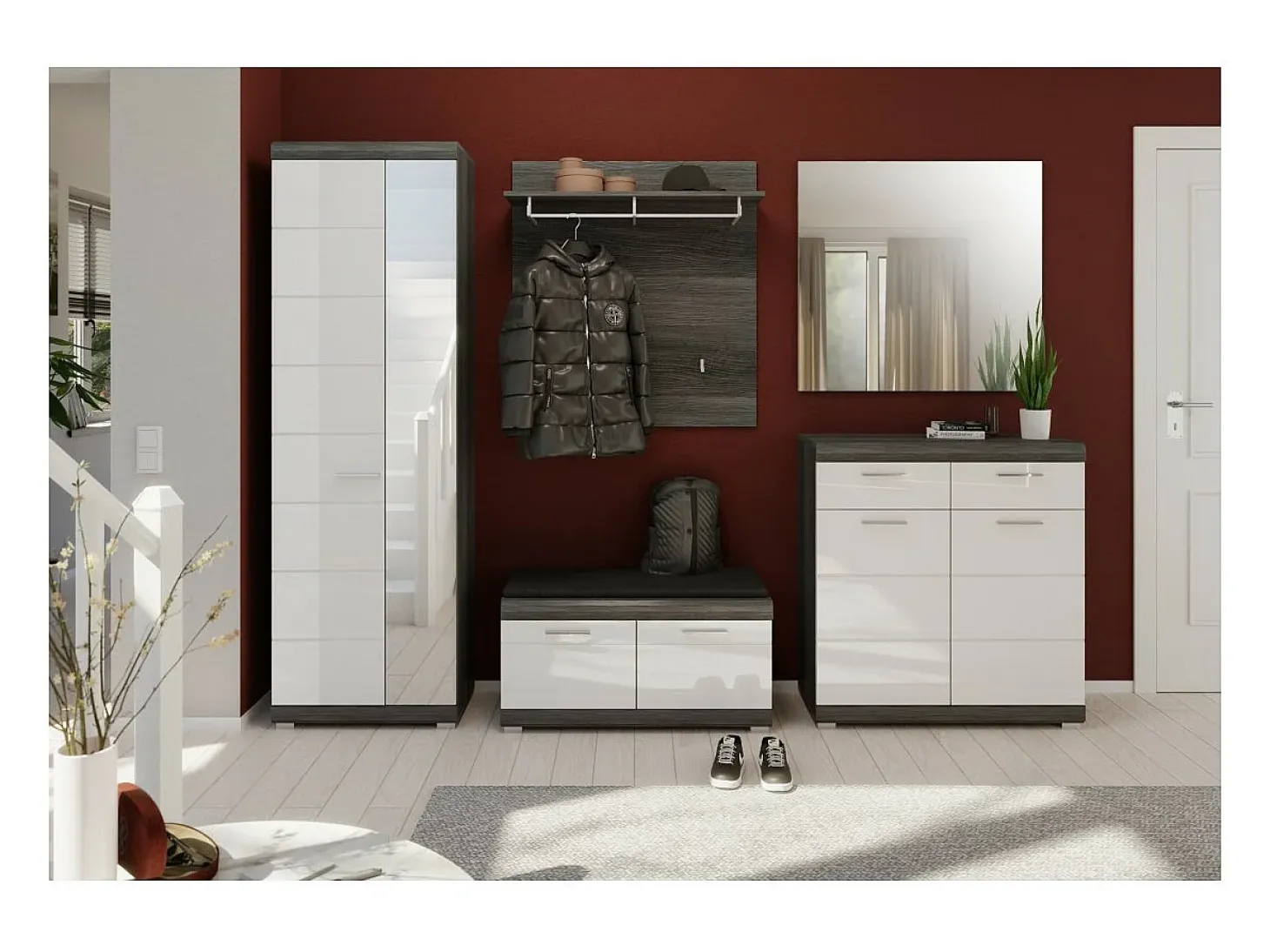 Porta abrigos SCOTT – Diseño moderno con estante integrado