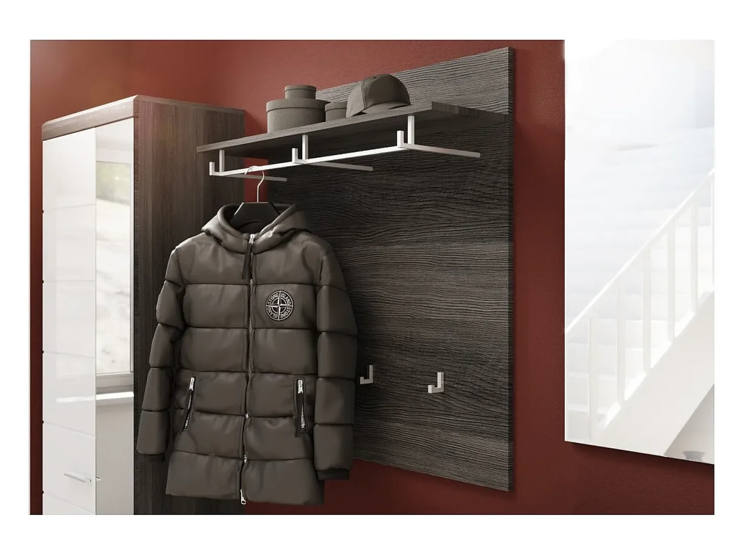 Porta abrigos SCOTT – Diseño moderno con estante integrado