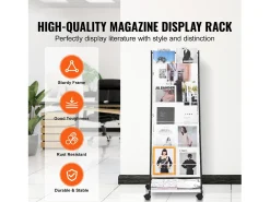 Portafolletos SucceBuy, de 6 Niveles, Expositor de Revistas con 4 Ruedas para la Oficina