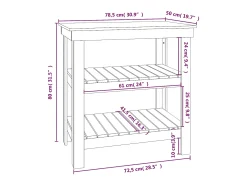 Prolenta Premium - Banco de trabajo de madera maciza de pino negro 78,5x50x80 cm