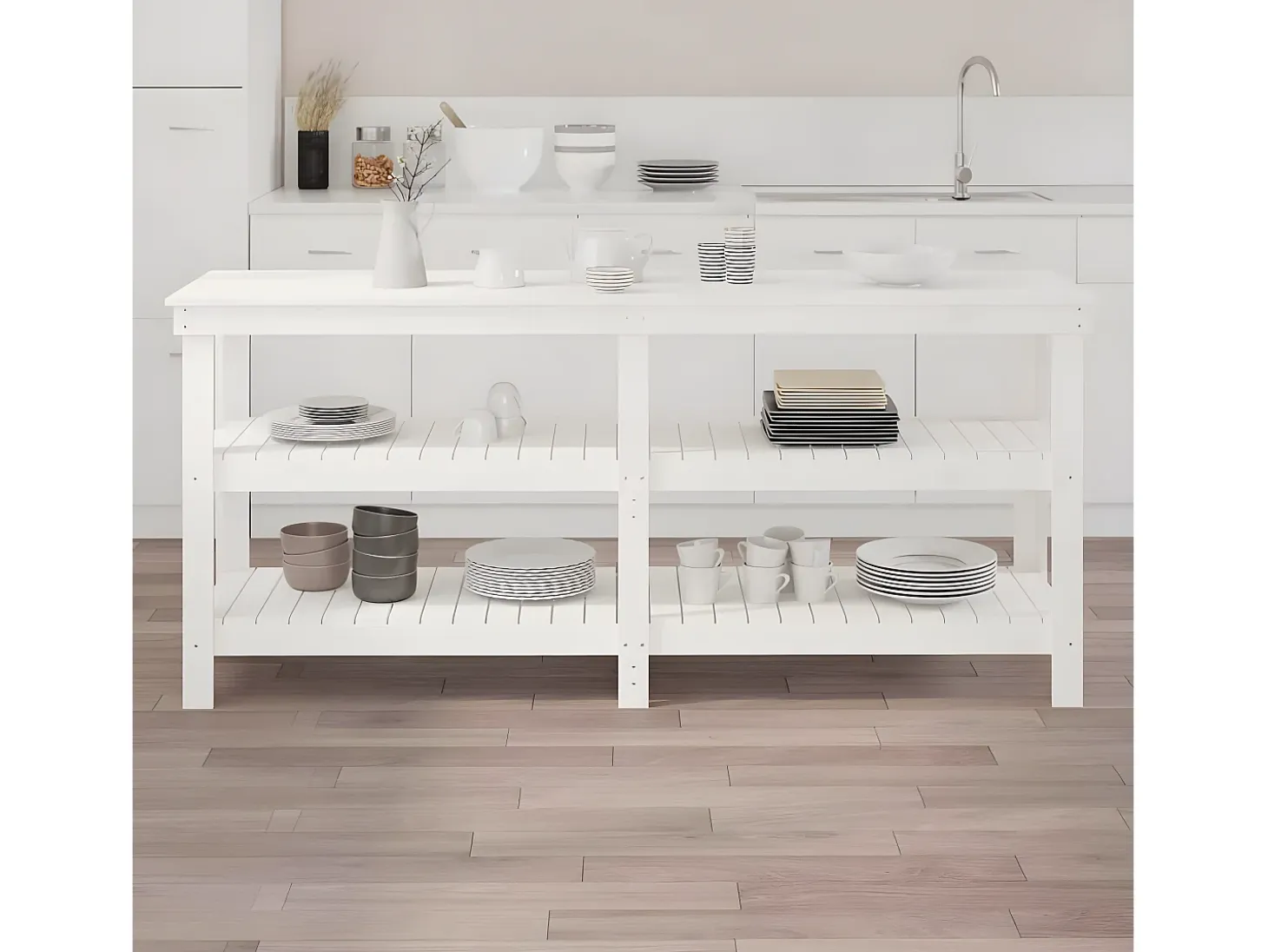 Prolenta Premium - Banco de trabajo de madera maciza de pino blanco 181x50x80 cm