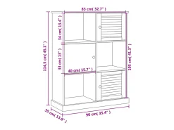 Prolenta Premium - Librería VIGO madera maciza de pino 90x35x114,5 cm