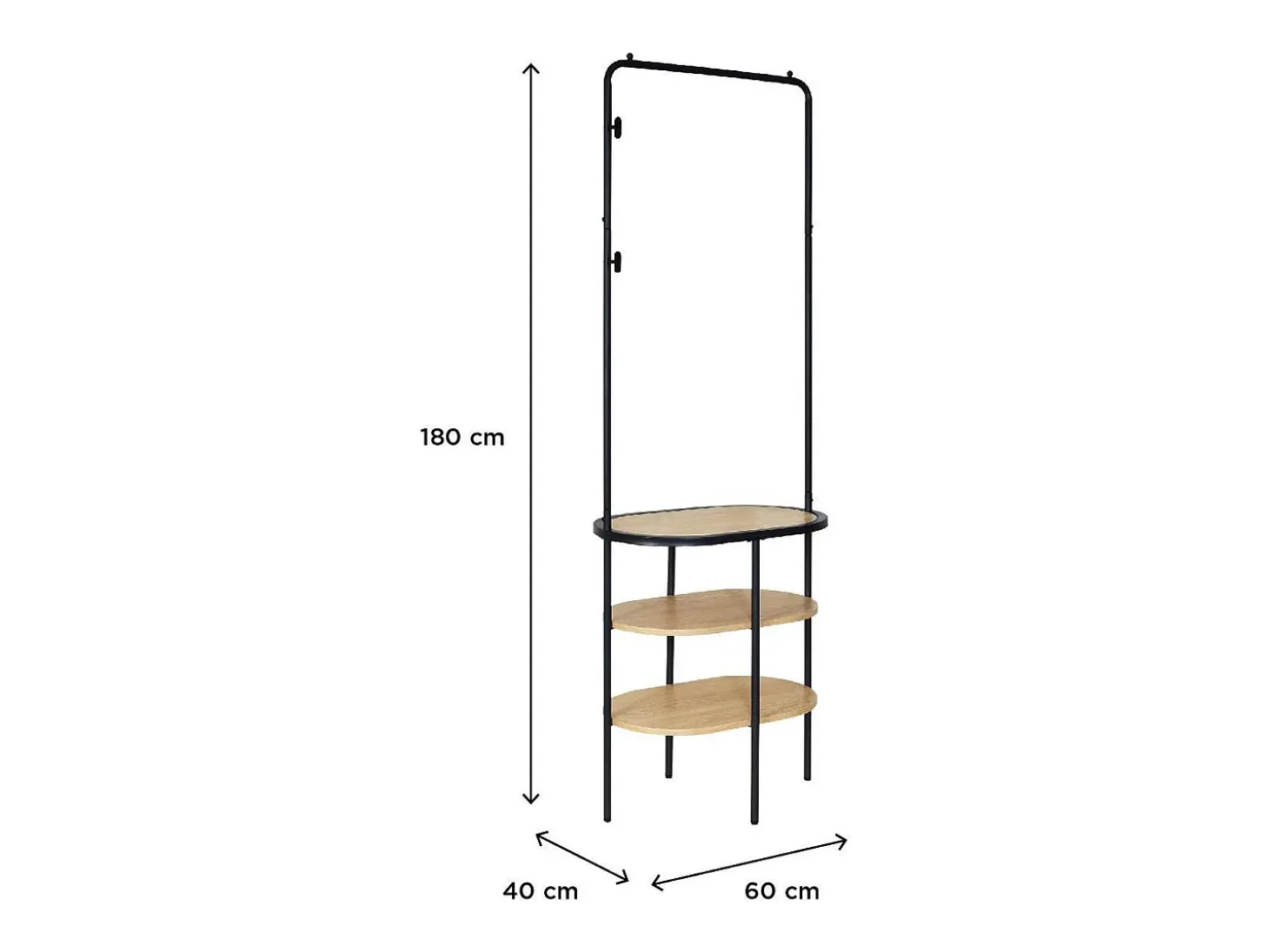 Puerta de guardarropa de metal y madera L60 x H180 cm WILKO