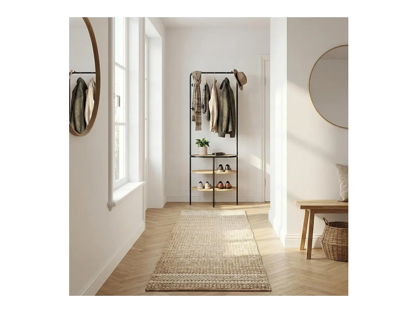 Puerta de guardarropa de metal y madera L60 x H180 cm WILKO