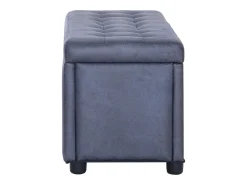 Puf con almacenaje 87,5 cm Gris Piel sintética