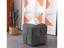 Puf Courdoruy diseño cuadrado gris 41x45x45 cm Adec
