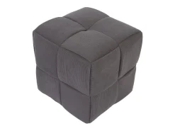 Puf Courdoruy diseño cuadrado gris 41x45x45 cm Adec
