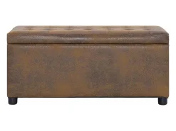 Puff almacenaje 87,5 cm Piel antelina marrón