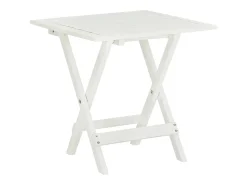 Qalvin Mesa terraza bistró madera maciza de acacia blanco 46x46x47 cm