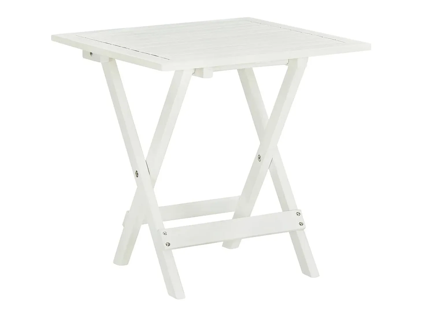 Qalvin Mesa terraza bistró madera maciza de acacia blanco 46x46x47 cm