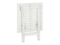 Qalvin Mesa terraza bistró madera maciza de acacia blanco 46x46x47 cm