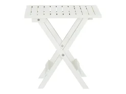 Qalvin Mesa terraza bistró madera maciza de acacia blanco 46x46x47 cm