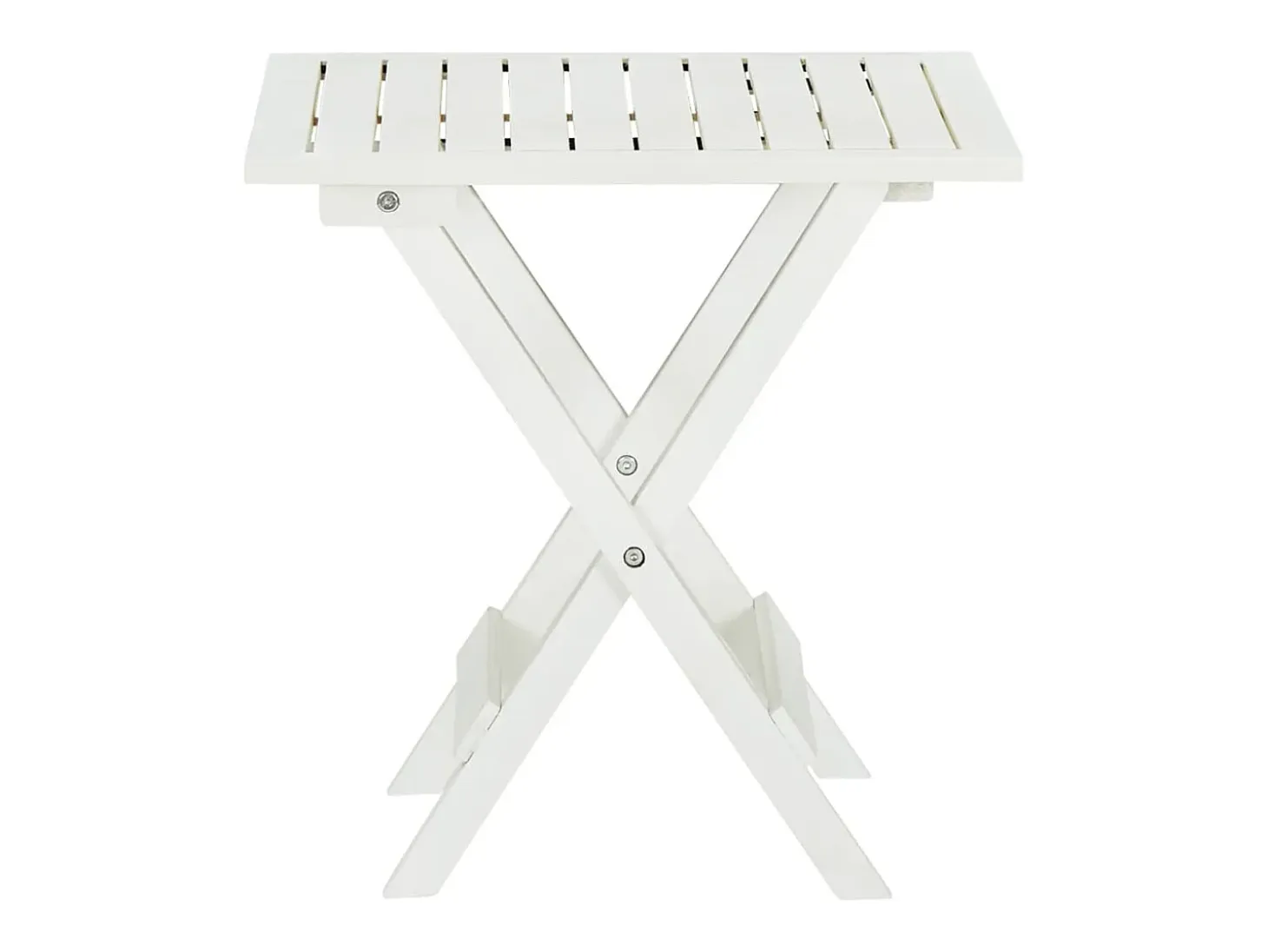 Qalvin Mesa terraza bistró madera maciza de acacia blanco 46x46x47 cm