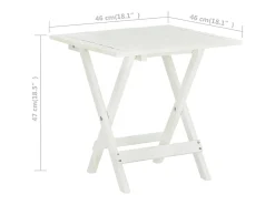 Qalvin Mesa terraza bistró madera maciza de acacia blanco 46x46x47 cm
