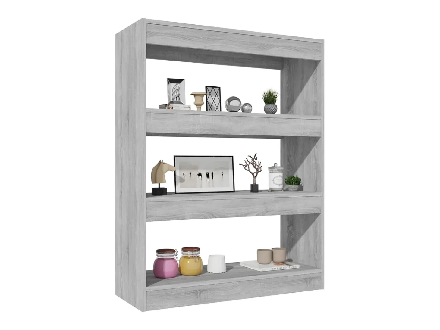 Qerlin Estantería madera contrachapada gris Sonoma 80x30x103 cm