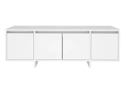 Qirin Mueble para TV madera contrachapada blanco 120x30x40,5 cm