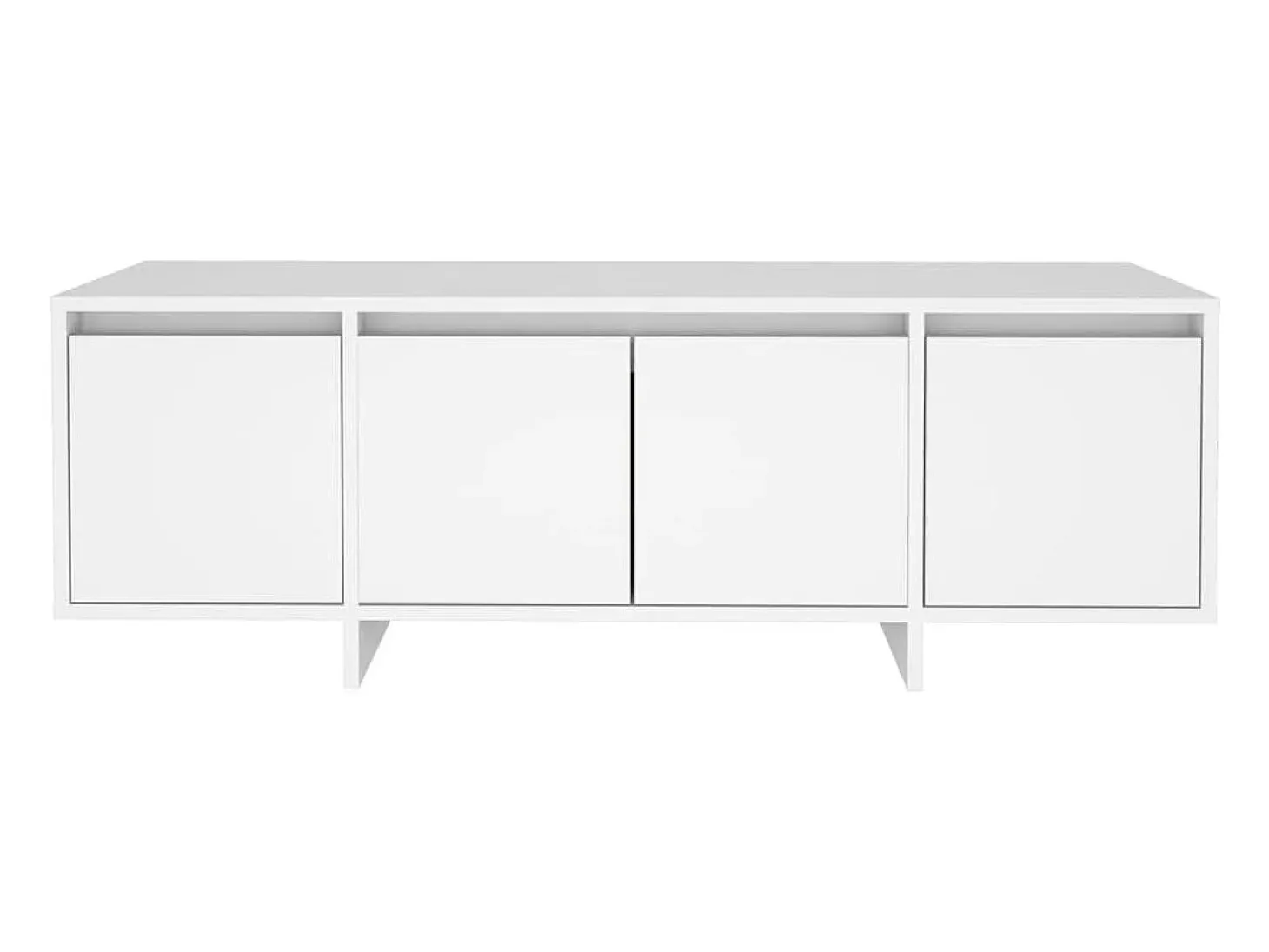 Qirin Mueble para TV madera contrachapada blanco 120x30x40,5 cm
