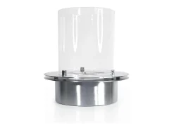 Quemador redondo con cristal para chimenea de bioetanol, biochimenea de acero inoxidable, 3 lt diámetro 35 cm