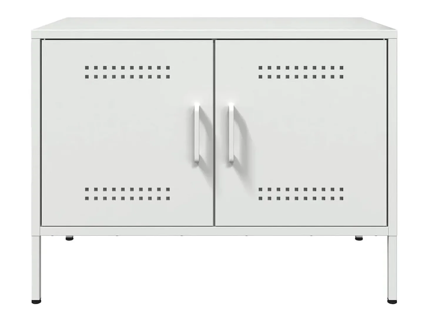 Raena Muebles de TV 2 piezas acero blanco 68x39x50,5 cm