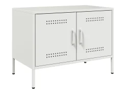 Raena Muebles de TV 2 piezas acero blanco 68x39x50,5 cm
