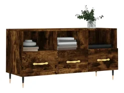 Ravy Mueble de TV madera de ingeniería roble ahumado 102x36x50 cm