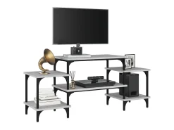 Rebecq Mueble para TV madera contrachapada gris Sonoma 117x35x52 cm