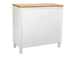 Recibidor de madera de 2 cajones y 2 puertas, blanco