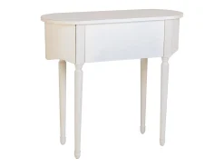 Recibidor de madera lacado blanco envejecido con 1 cajon