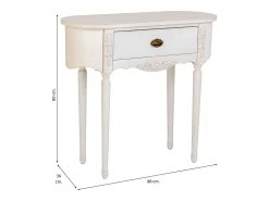 Recibidor de madera lacado blanco envejecido con 1 cajon