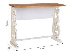 Recibidor de madera lacado blanco envejecido