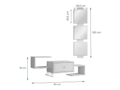 Recibidor para Entrada Pasillo en Blanco 99,5x22x145cm Neo