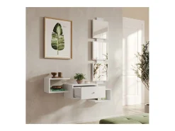 Recibidor para Entrada Pasillo en Blanco 99,5x22x145cm Neo