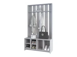 Recibidor tulcan en melamina con 8 estantes y 4 ganchos para colgar ropa , Gris , 172.6 cm X 96.8 cm X 39.3 cm