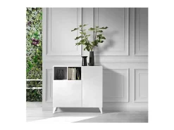Recibidor zapatero 2 puertas en blanco. 87 cm (alto) x 90 cm (ancho) x 27 cm (prof.)