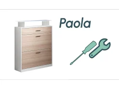 Recibidor zapatero para Entrada Pasillo en Blanco y Sonoma con LED 89x24x105cm Paola