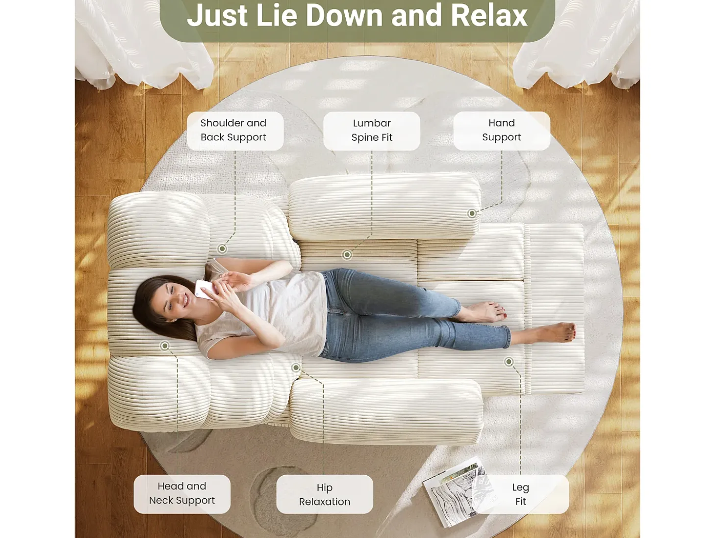 Relájate sillón de terciopelo eléctrico de sillón, silla de ocio ajustable con USB, respaldo ajustable, antiestático con reposapiés - 96x97x104cm beige beige