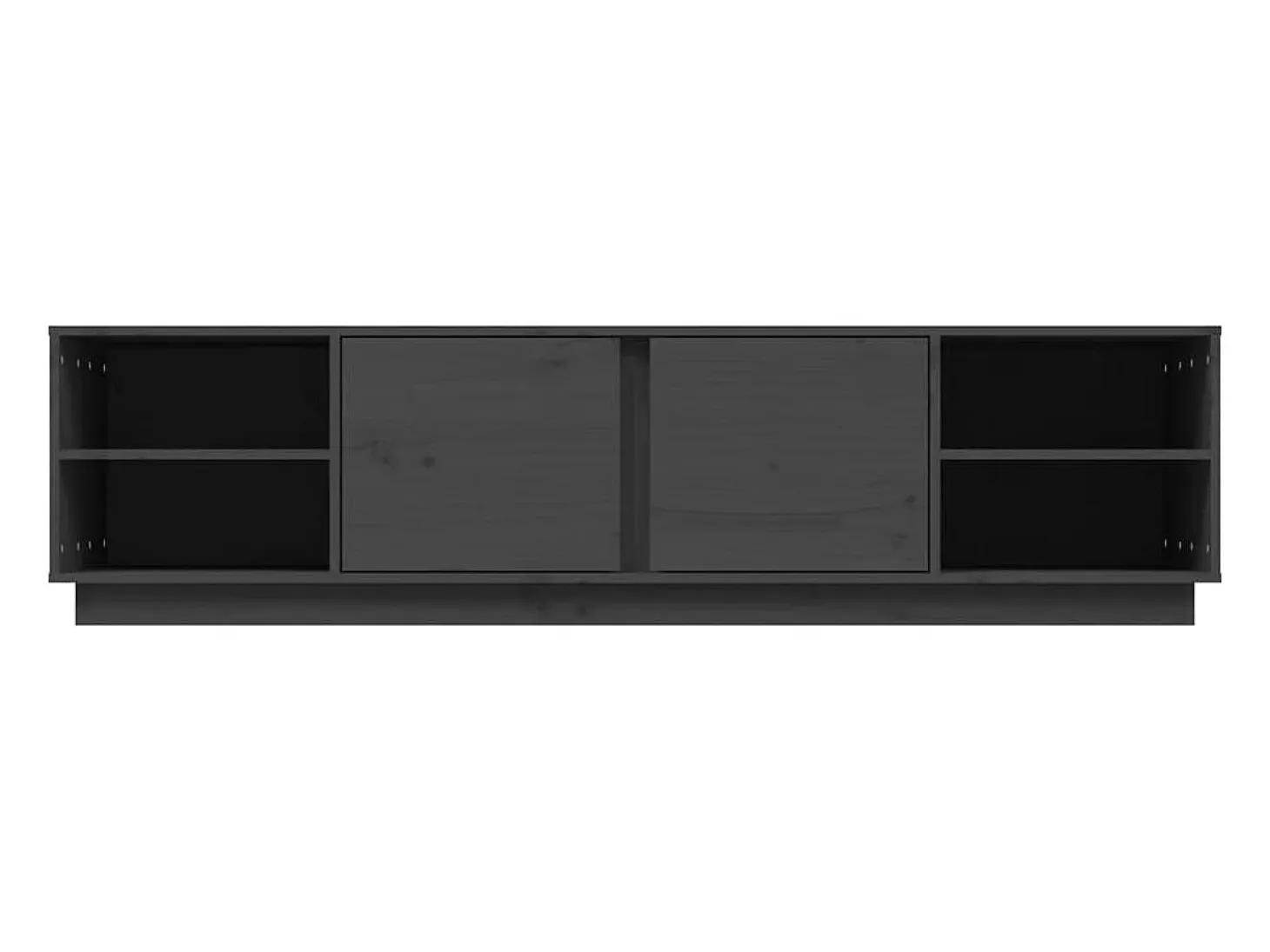 Renira Mueble de TV madera maciza de pino gris 156x40x40 cm