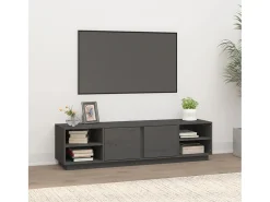 Renira Mueble de TV madera maciza de pino gris 156x40x40 cm