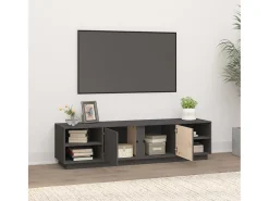 Renira Mueble de TV madera maciza de pino gris 156x40x40 cm