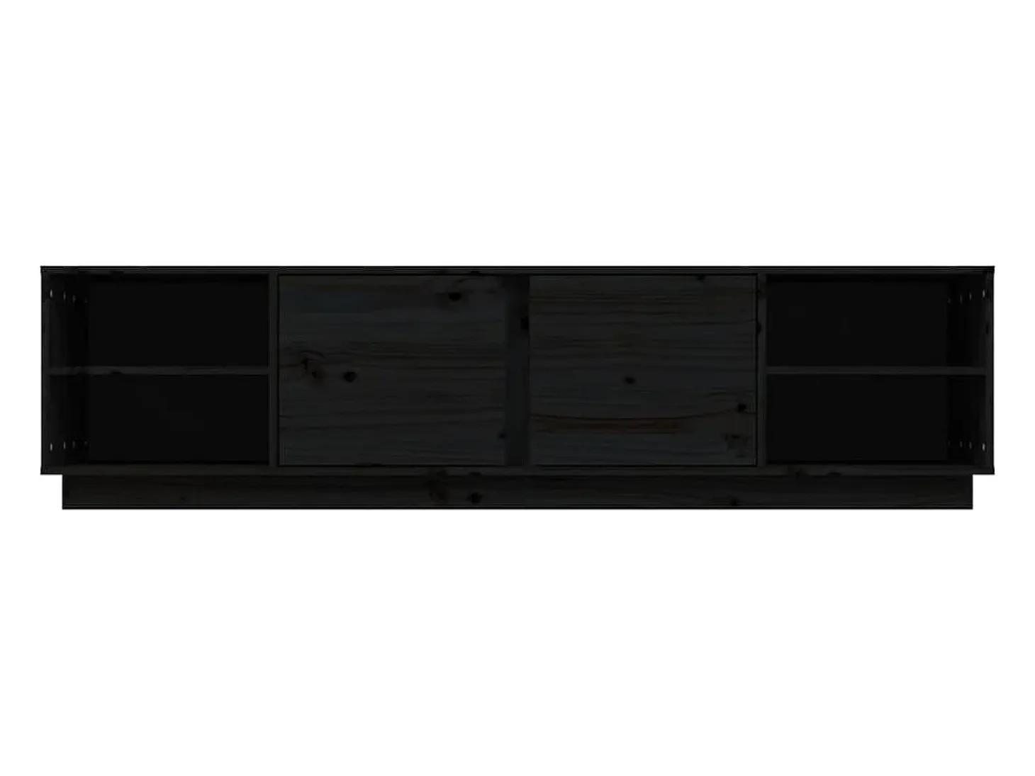 Renira Mueble de TV madera maciza de pino negro 156x40x40 cm