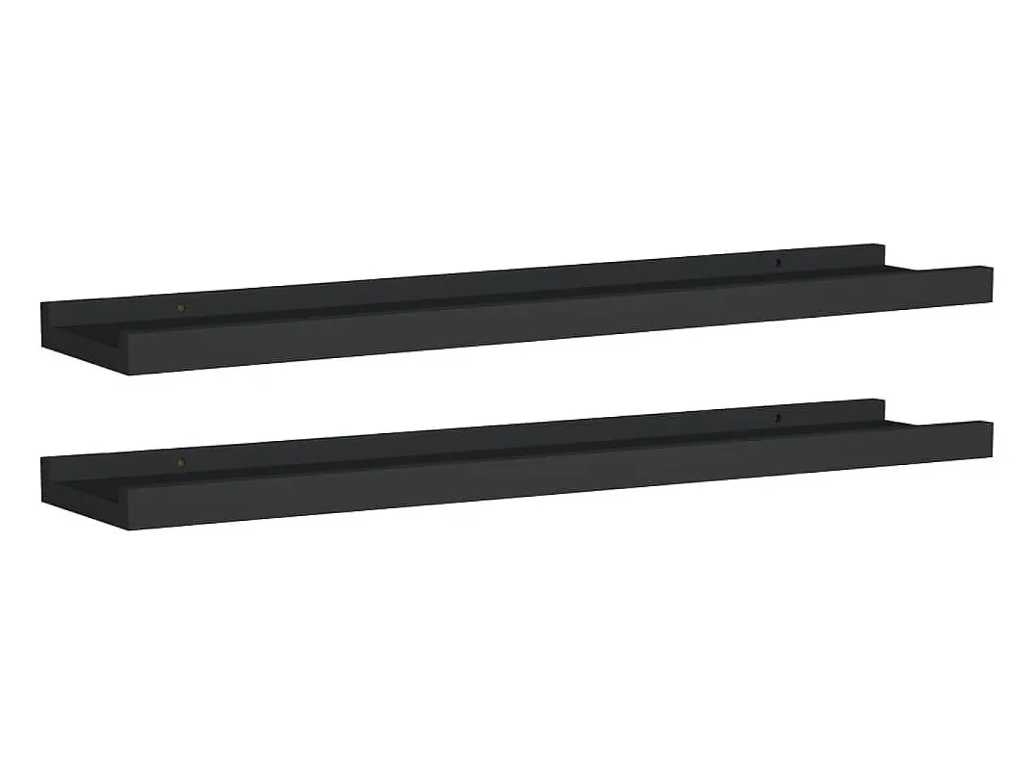 Repisa para marcos de fotos 2 uds MDF negro 60x9x3 cm ES978725